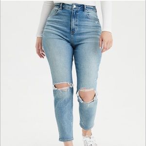 American Eagle AE Stretch Ripped Curvy Mom Jeans